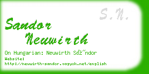 sandor neuwirth business card